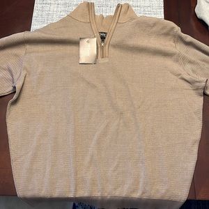 Beige/ Tan Quarter Zip St. Croix sweater.